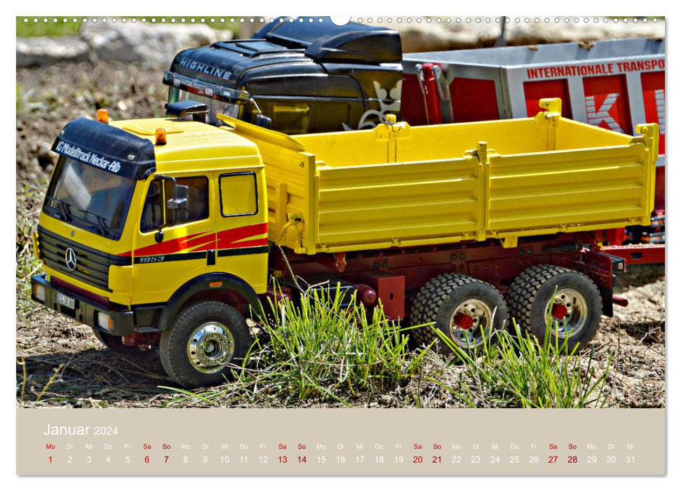 Truck models at the steam model building meeting in Bisingen (CALVENDO Premium Wall Calendar 2024) 