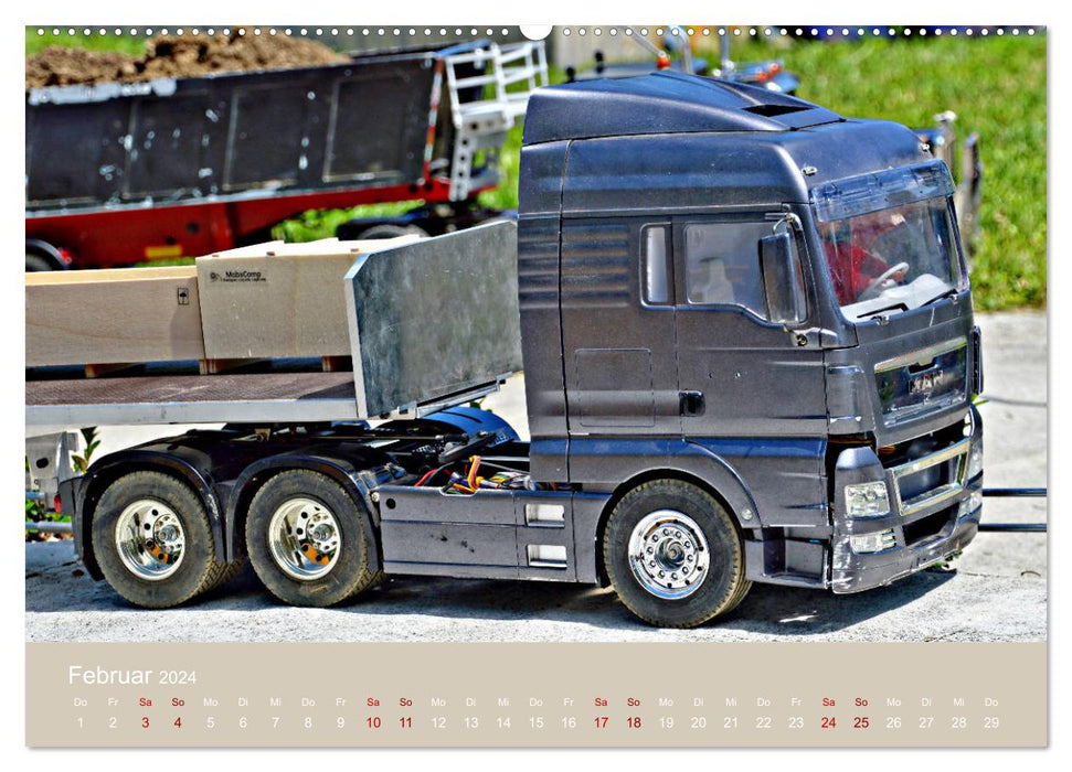 Truck models at the steam model building meeting in Bisingen (CALVENDO Premium Wall Calendar 2024) 