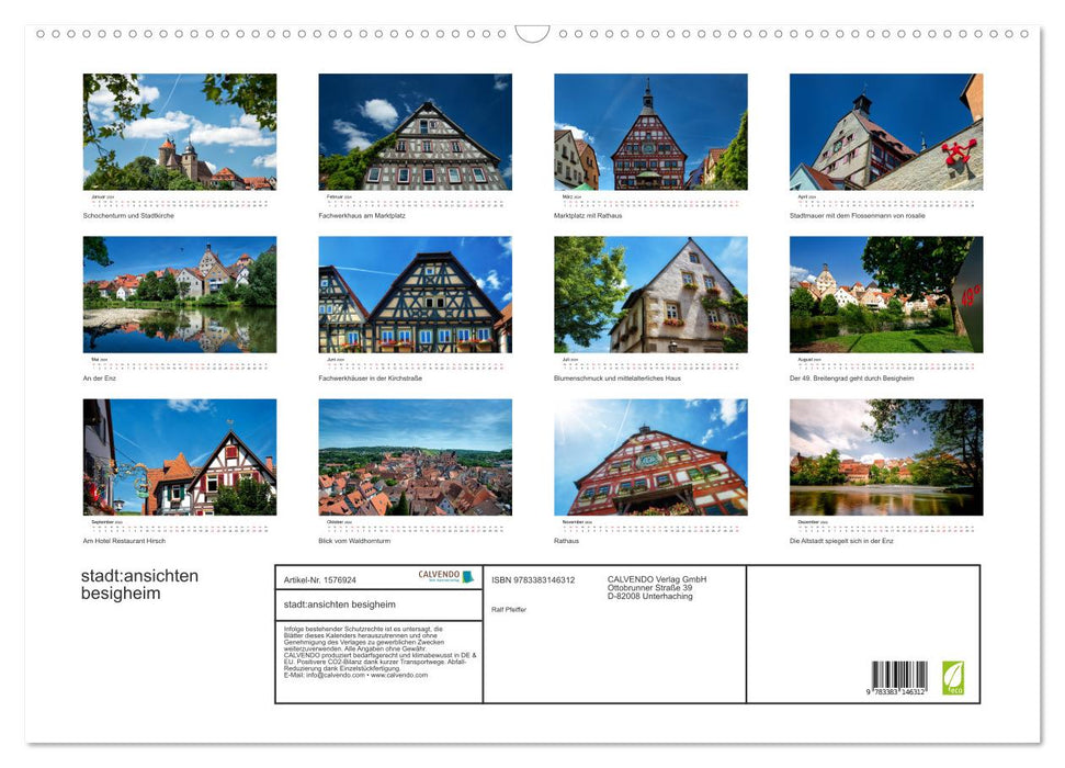 city:views of besigheim (CALVENDO wall calendar 2024) 