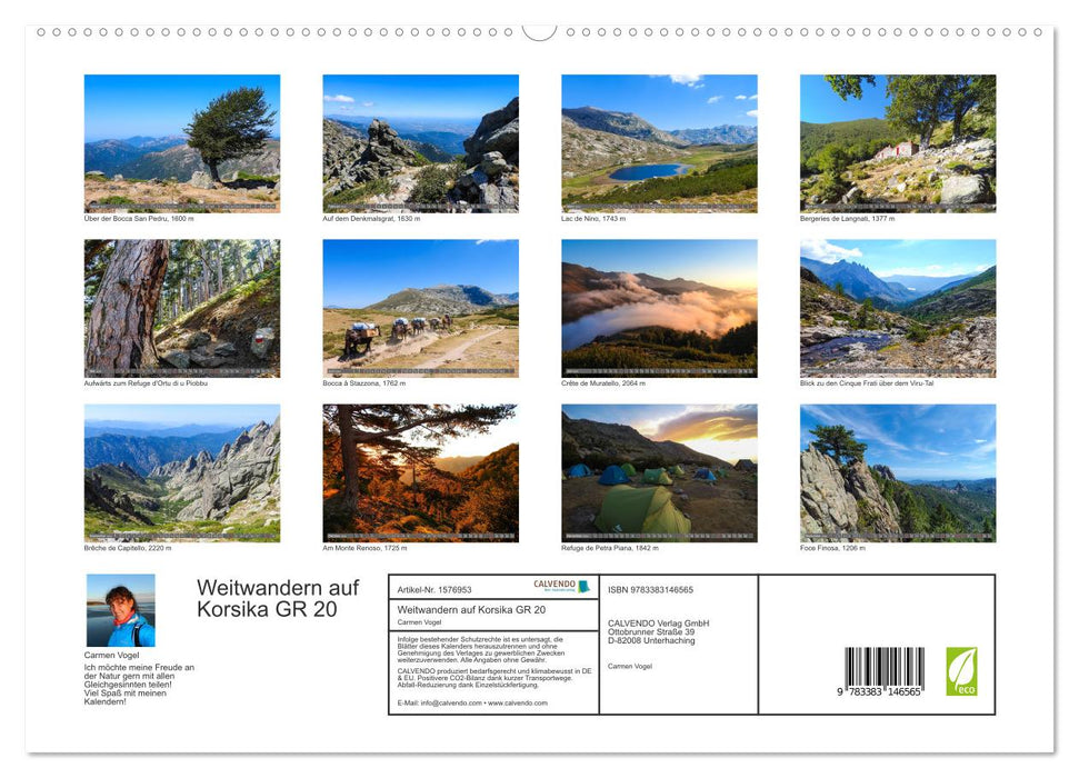 Long-distance hiking in Corsica GR 20 (CALVENDO Premium Wall Calendar 2024) 