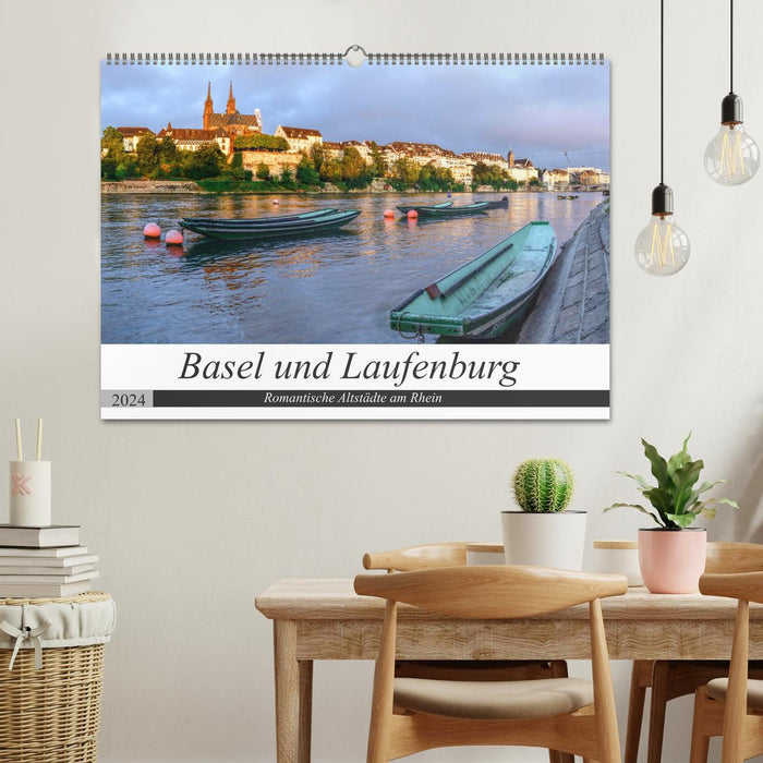 Basel und Laufenburg - Romantische Altstädte am Rhein (CALVENDO Wandkalender 2024)