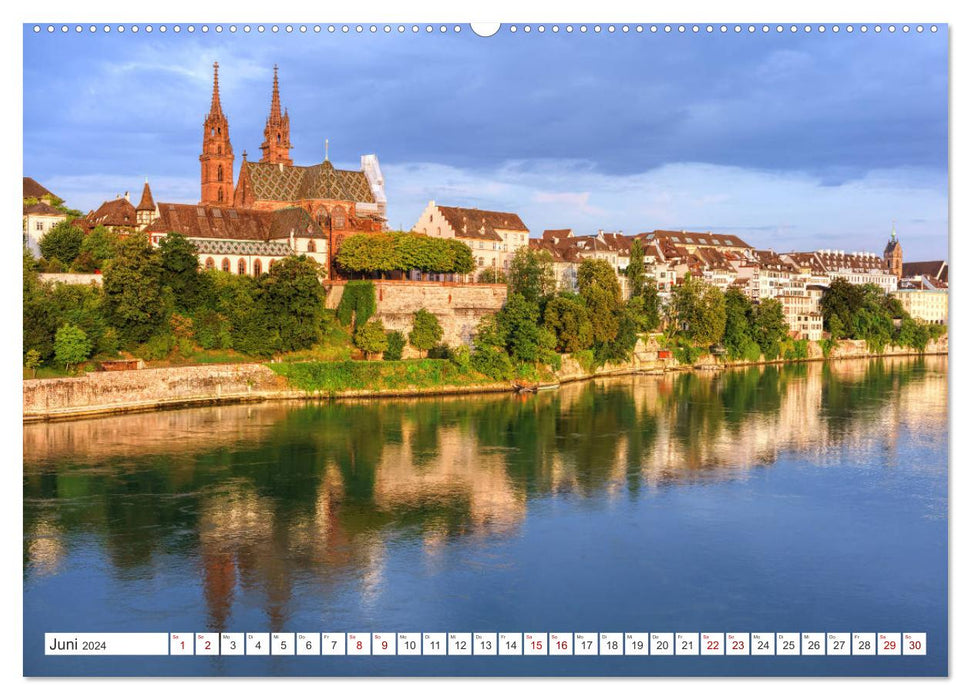 Basel und Laufenburg - Romantische Altstädte am Rhein (CALVENDO Wandkalender 2024)