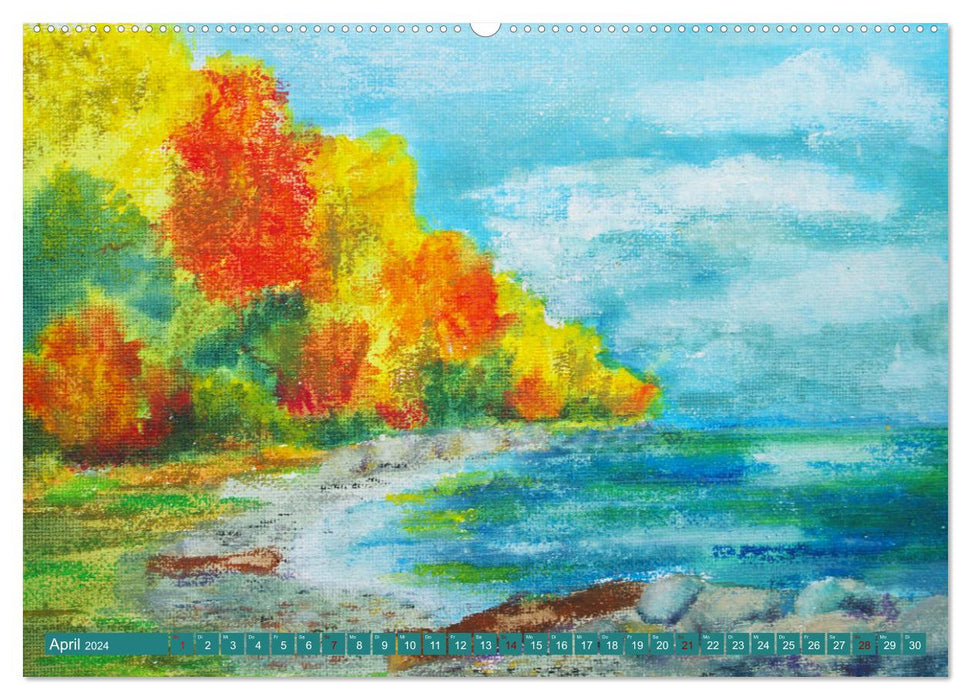 Rügen in color - With brush and paint on your favorite island (CALVENDO wall calendar 2024) 