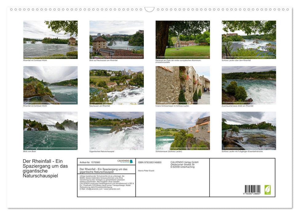 Der Rheinfall - Ein Spaziergang um das gigantische Naturschauspiel (CALVENDO Wandkalender 2024)