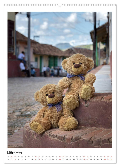 Traveling Teddy Cuba Edition 2024 (CALVENDO Wall Calendar 2024) 