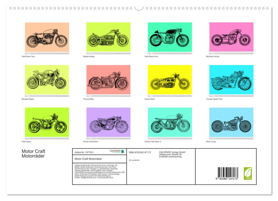 Motor Craft Motorräder (CALVENDO Premium Wandkalender 2024)