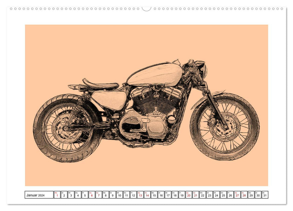 Motor Craft Motorräder (CALVENDO Premium Wandkalender 2024)