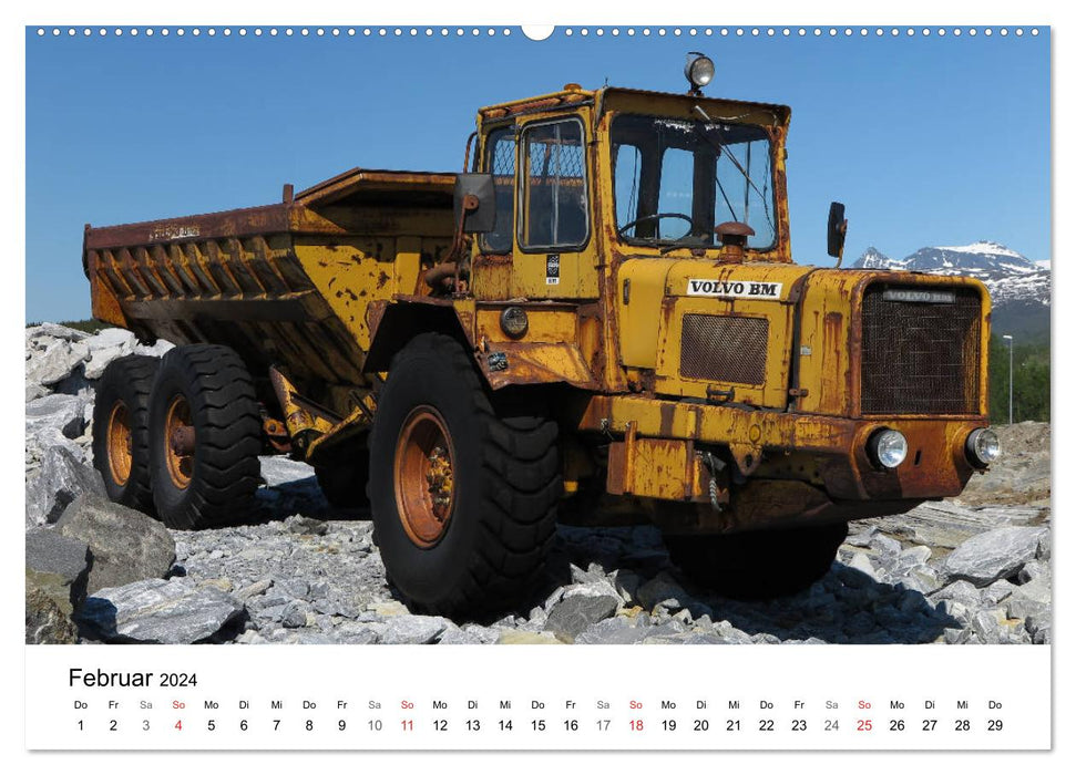 Baumaschinen mit Patina (CALVENDO Premium Wandkalender 2024)