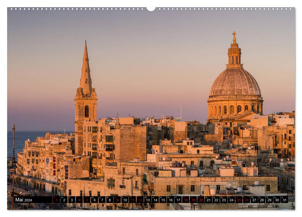 Frühling auf Malta - Kreuzritter, Kirchen und schroffe Küsten (CALVENDO Premium Wandkalender 2024)