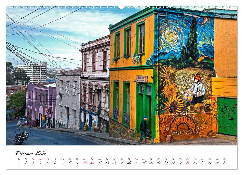 Die Farben von Valparaíso (CALVENDO Premium Wandkalender 2024)
