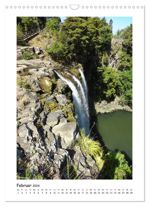 Cascades de Nouvelle-Zélande (calendrier mural CALVENDO 2024) 