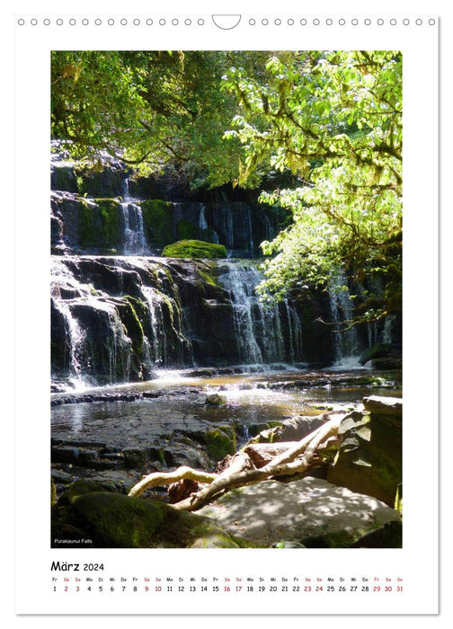 Wasserfälle Neuseelands (CALVENDO Wandkalender 2024)