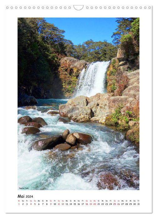 Cascades de Nouvelle-Zélande (calendrier mural CALVENDO 2024) 