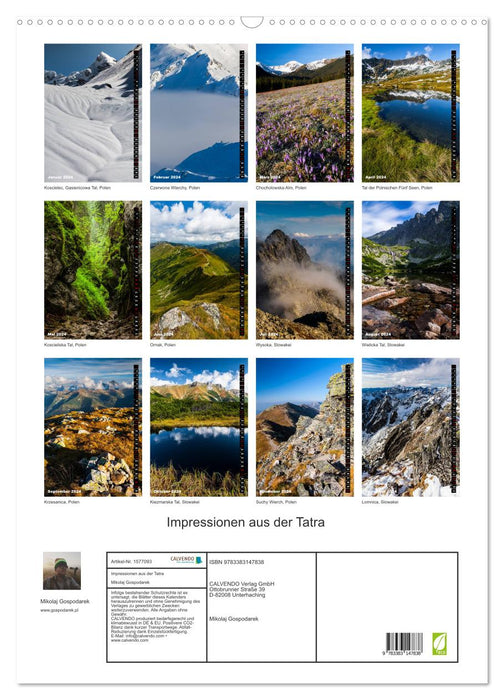 Impressionen aus der Tatra (CALVENDO Wandkalender 2024)