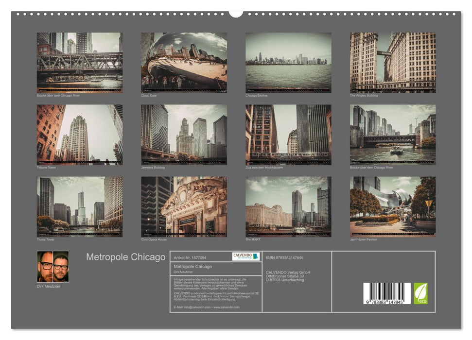 Metropole Chicago (CALVENDO Premium Wandkalender 2024)