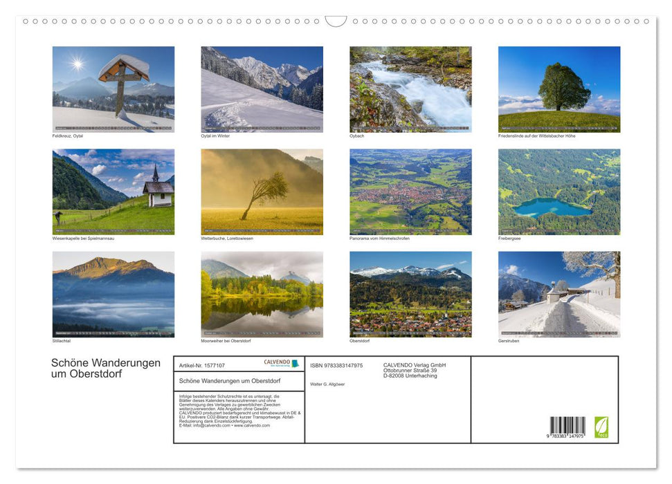 Beautiful hikes around Oberstdorf (CALVENDO wall calendar 2024) 