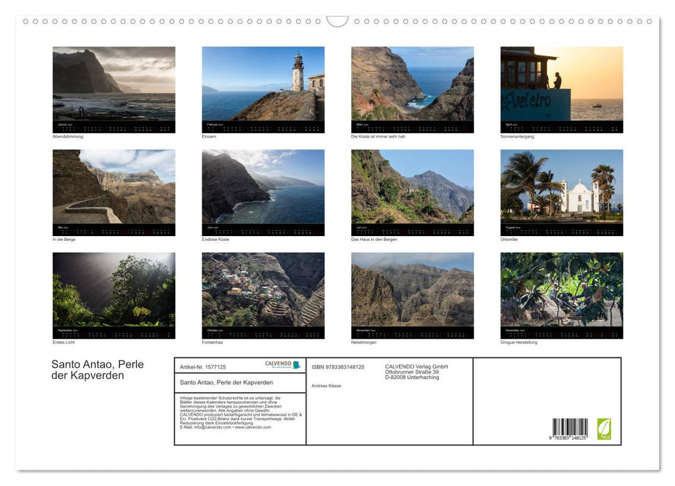 Santo Antao, Perle du Cap-Vert (Calendrier mural CALVENDO 2024) 