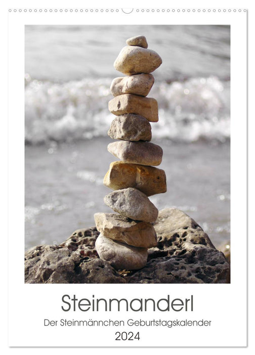 Steinmanderl - Der Steinmännchen Geburtstagskalender (CALVENDO Wandkalender 2024)