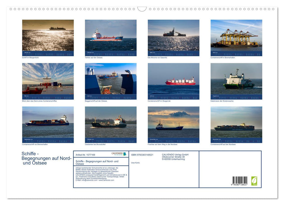 Navires - Rencontres sur la mer du Nord et la mer Baltique (calendrier mural CALVENDO 2024) 