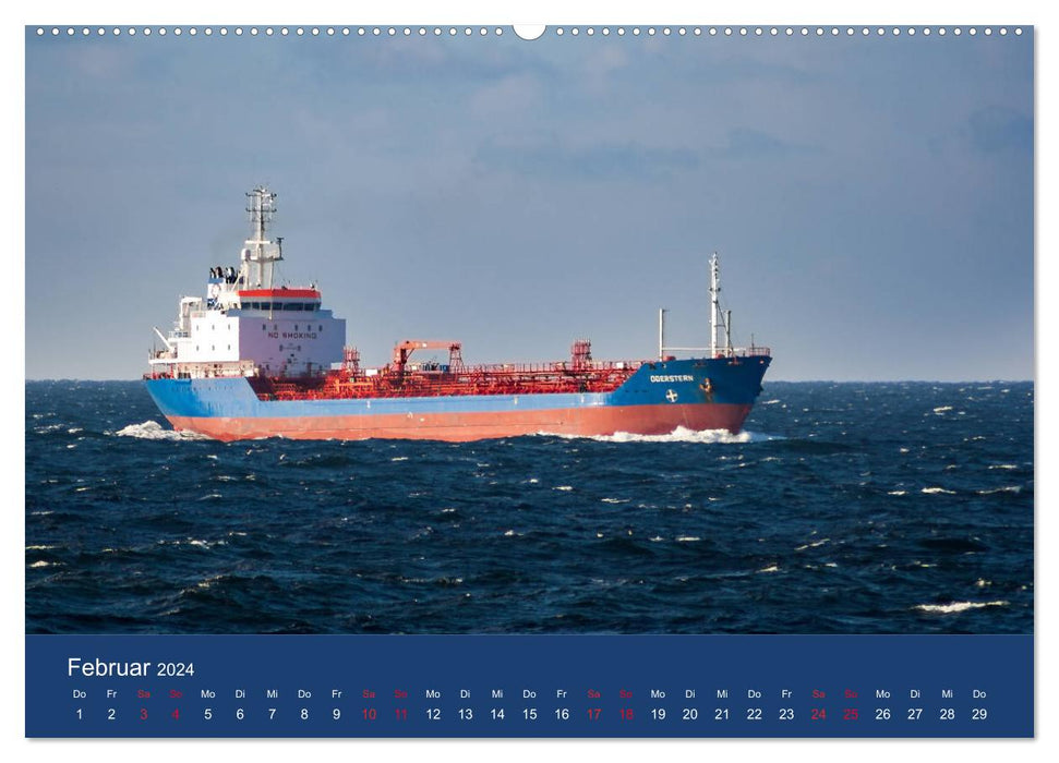 Navires - Rencontres sur la mer du Nord et la mer Baltique (calendrier mural CALVENDO 2024) 