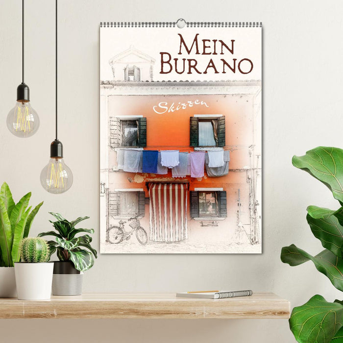 Mein Burano - Skizzen (CALVENDO Wandkalender 2024)