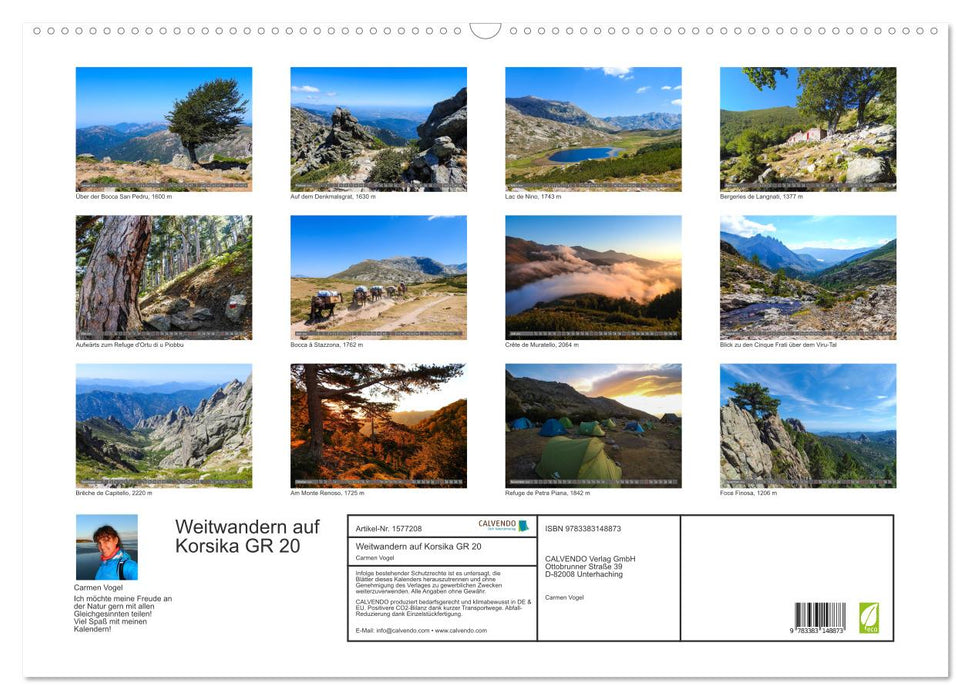 Weitwandern auf Korsika GR 20 (CALVENDO Wandkalender 2024)