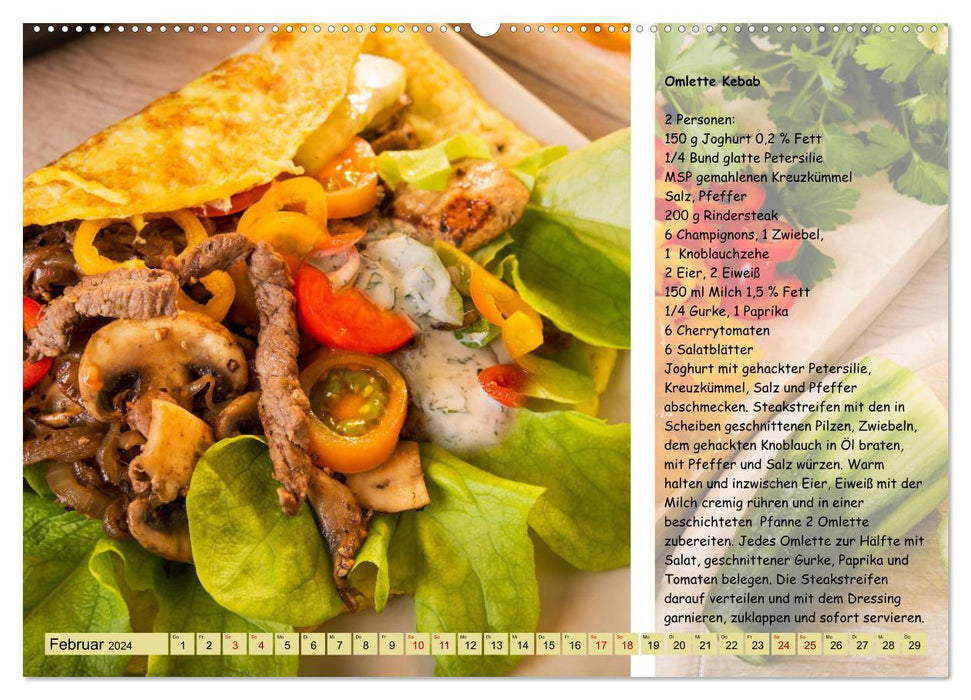 Low Carb 2.0 - Easy recipes to cook yourself (CALVENDO wall calendar 2024) 