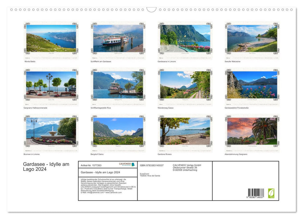 Lake Garda - Idyll on Lake 2024 (CALVENDO wall calendar 2024) 