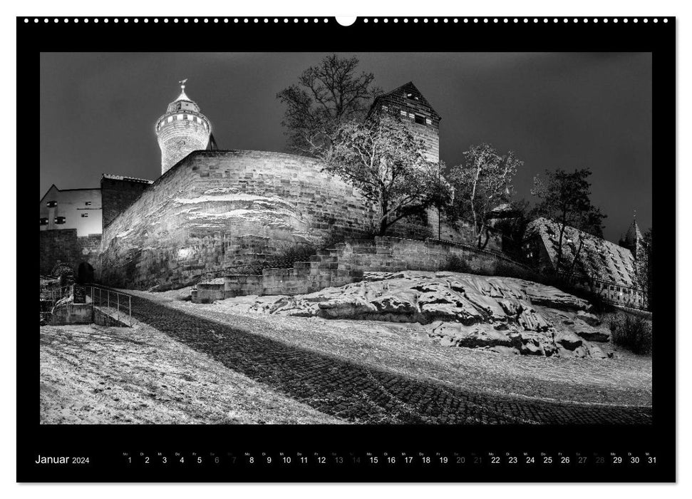 Nuremberg - vues en noir et blanc (Calvendo Premium Wall Calendar 2024) 