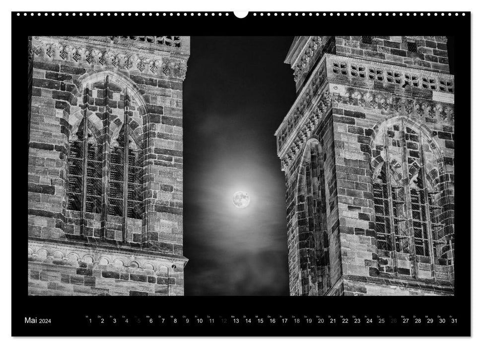Nuremberg - views in black and white (CALVENDO Premium Wall Calendar 2024) 