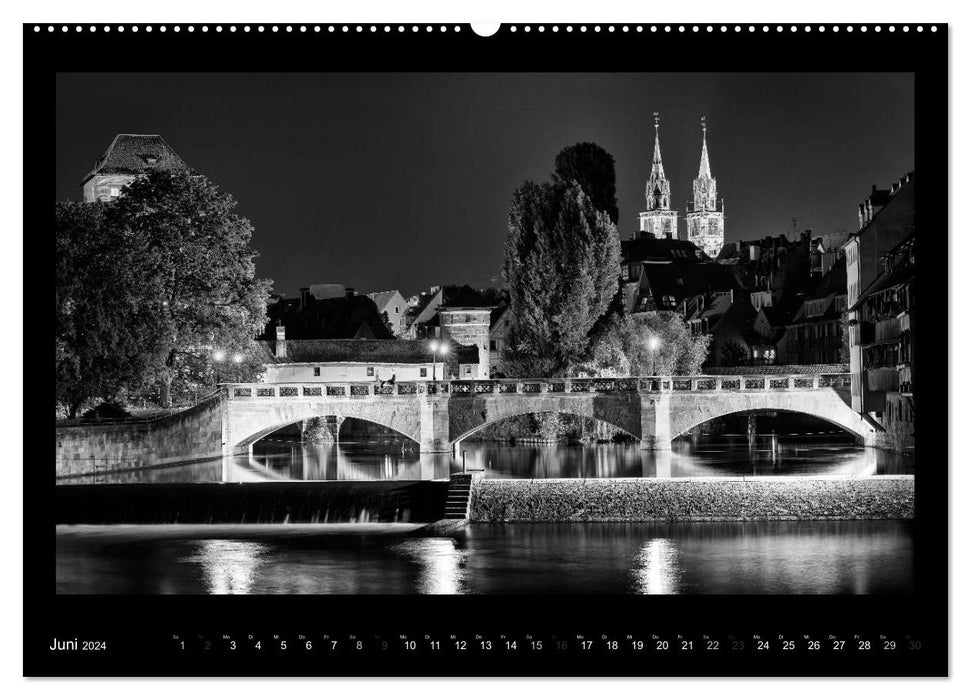 Nuremberg - vues en noir et blanc (Calvendo Premium Wall Calendar 2024) 