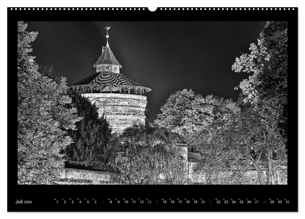 Nürnberg - Ansichten in schwarz und weiß (CALVENDO Premium Wandkalender 2024)