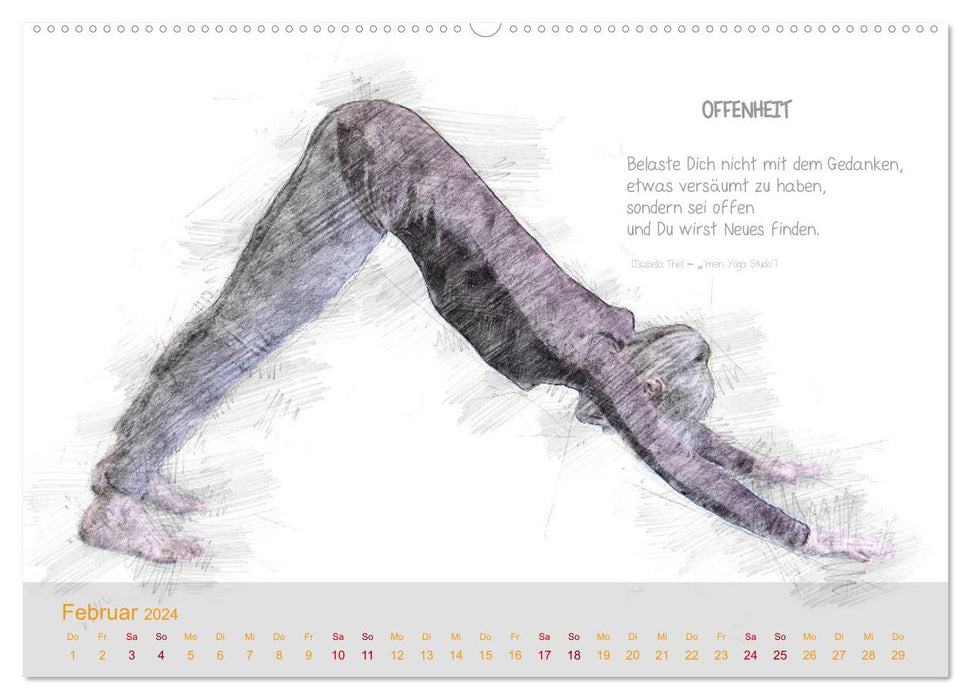 YOGA inspirations with texts to think about (CALVENDO Premium Wall Calendar 2024) 