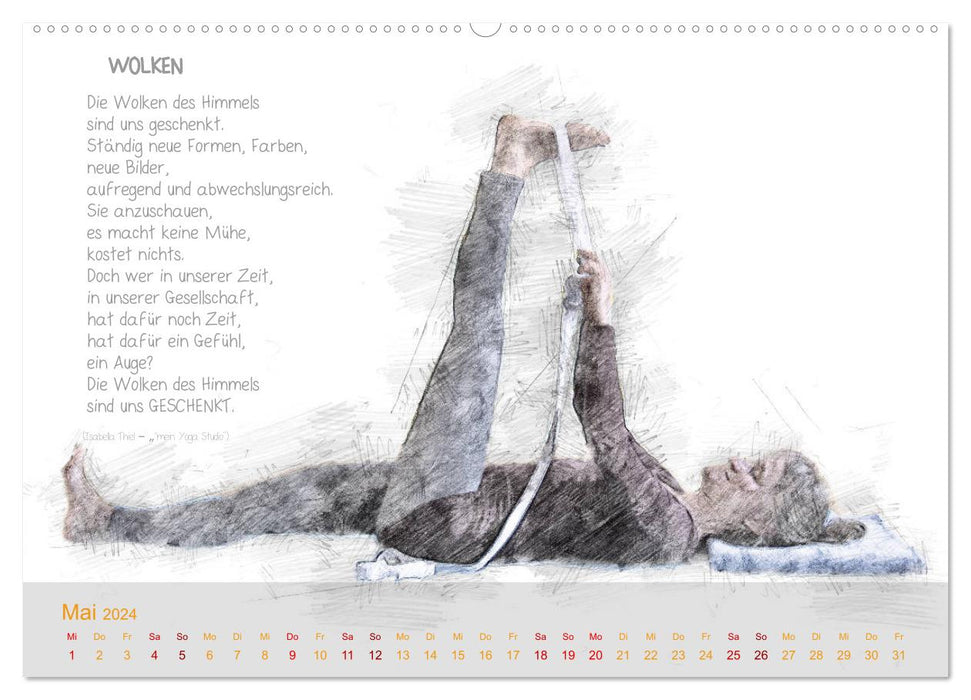 YOGA Inspirationen mit Texten zum Nachdenken (CALVENDO Premium Wandkalender 2024)