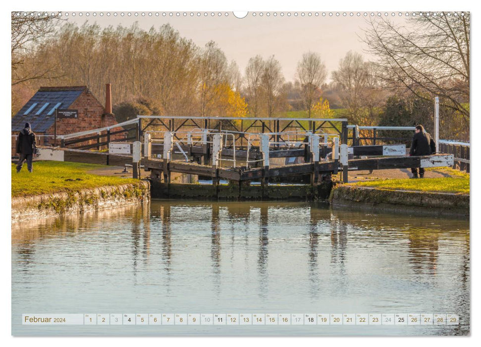 Navigation de plaisance étroite sur le canal Grand Union (Calendrier mural CALVENDO 2024) 