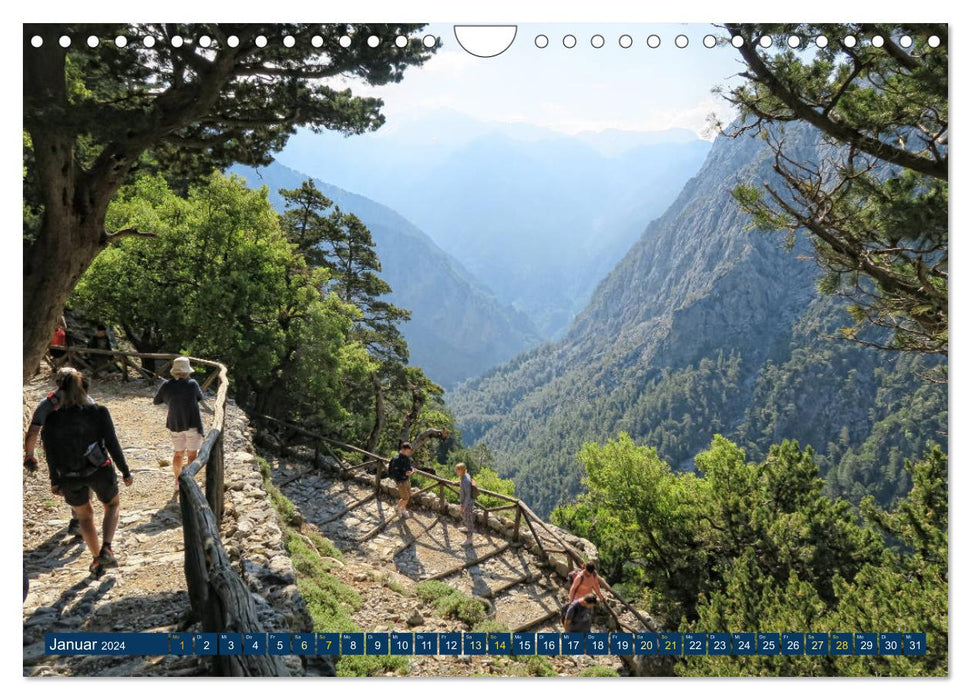 Hiking in Crete - Once through the Samaria Gorge (CALVENDO wall calendar 2024) 