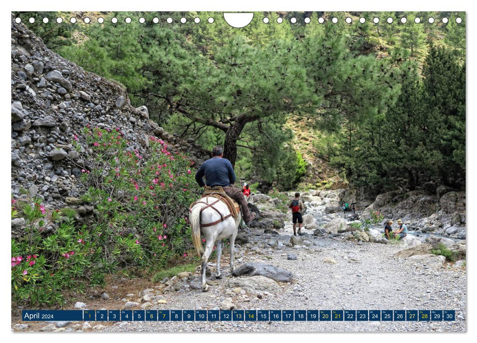 Wandern auf Kreta - Einmal durch die Samaria-Schlucht (CALVENDO Wandkalender 2024)