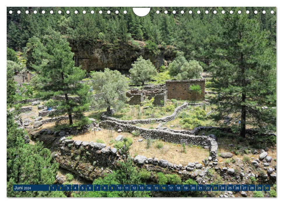 Wandern auf Kreta - Einmal durch die Samaria-Schlucht (CALVENDO Wandkalender 2024)