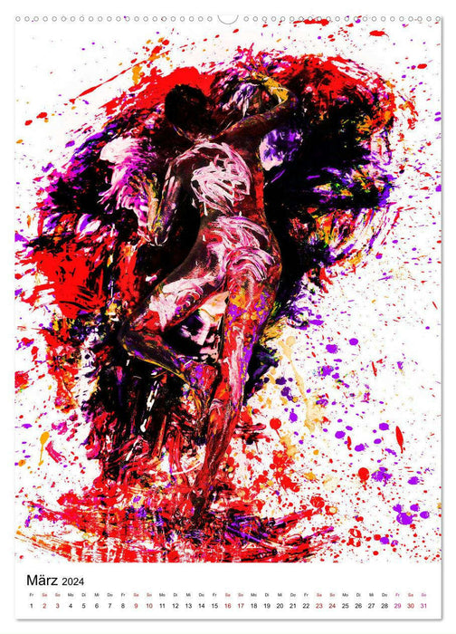 Farbakte - Action Paintings (CALVENDO Premium Wandkalender 2024)