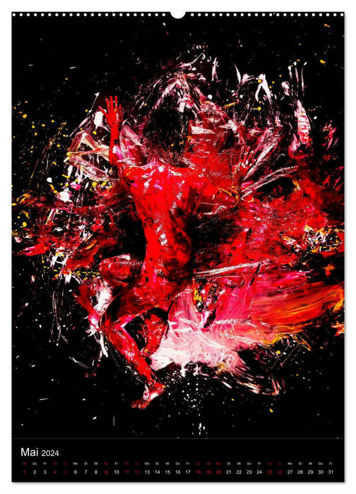 Farbakte - Action Paintings (CALVENDO Premium Wandkalender 2024)