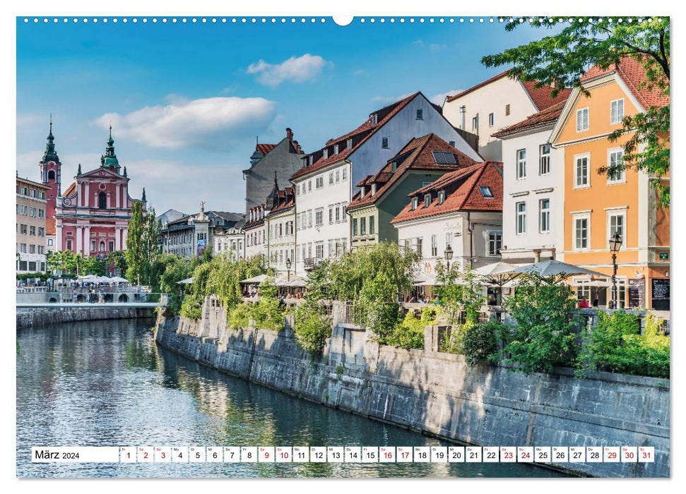 Ein Wochenende in Ljubljana (CALVENDO Premium Wandkalender 2024)