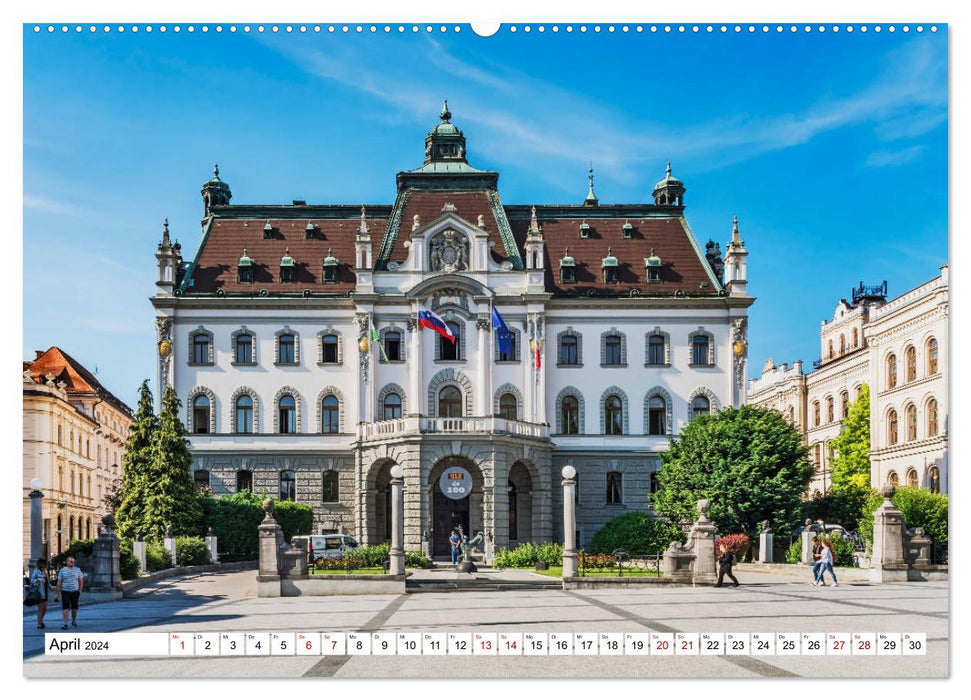 Ein Wochenende in Ljubljana (CALVENDO Premium Wandkalender 2024)
