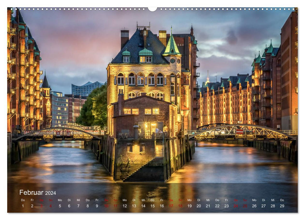 Deutschland Impressionen bei Nacht (CALVENDO Premium Wandkalender 2024)