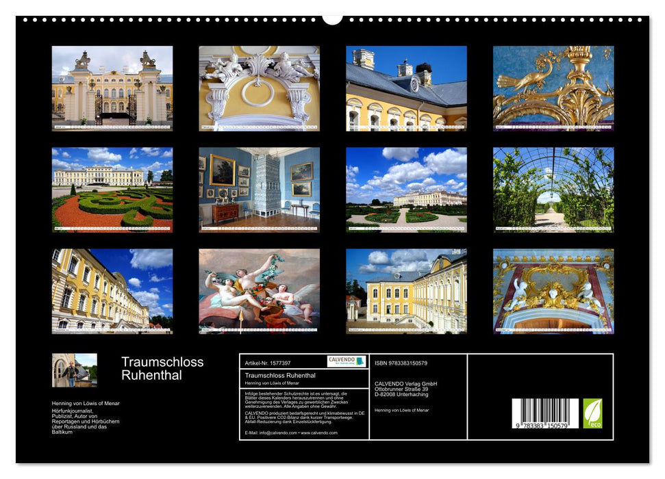 Traumschloss Ruhenthal - Das Versailles des Baltikums (CALVENDO Premium Wandkalender 2024)