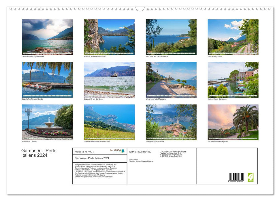 Gardasee - Perle Italiens 2024 (CALVENDO Wandkalender 2024)