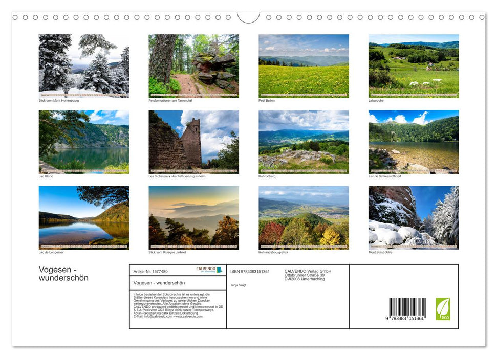 Vosges - beautiful (CALVENDO wall calendar 2024) 