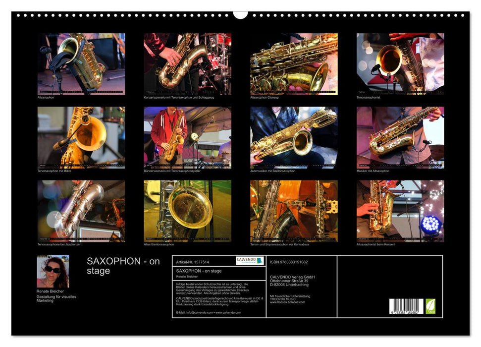 SAXOPHON - on stage (CALVENDO Wandkalender 2024)