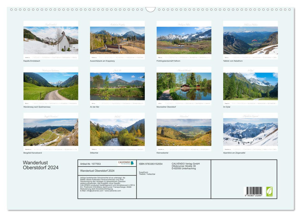 Wanderlust Oberstdorf 2024 (CALVENDO Wandkalender 2024)