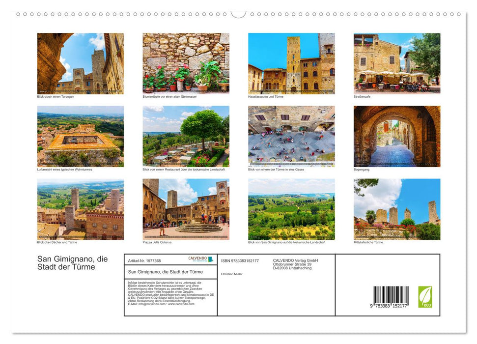 San Gimignano, the city of towers (CALVENDO Premium Wall Calendar 2024) 