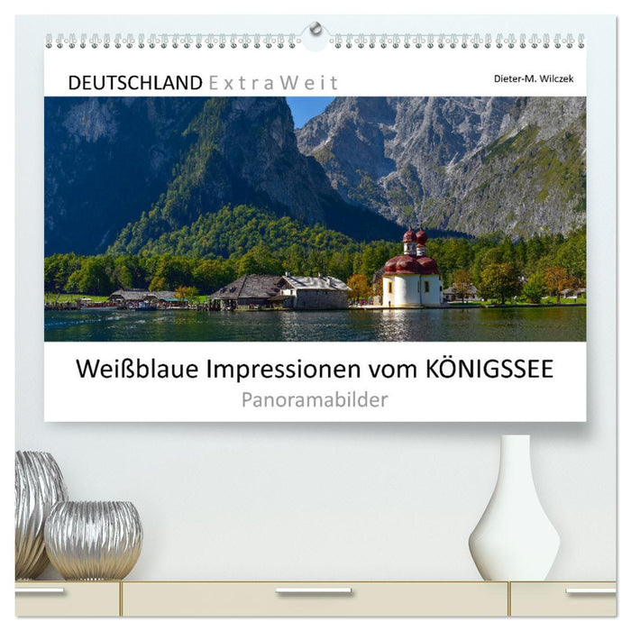 White-blue impressions of KÖNIGSSEE panoramic pictures (CALVENDO Premium Wall Calendar 2024) 